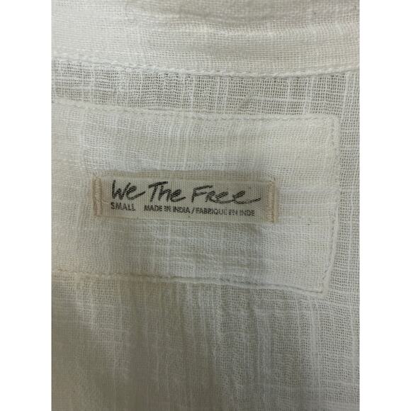 We the Free One and Only Button Down Blouse White Boho Bohemian Classy Small‎ - Picture 3 of 15